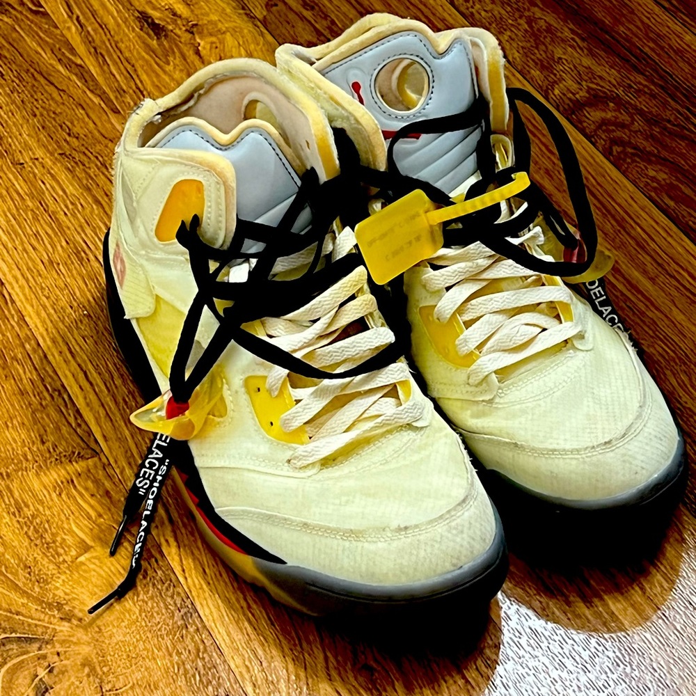 The Off-White x Air Jordan 5 PS “Sail GREAT CONDITION With BOX